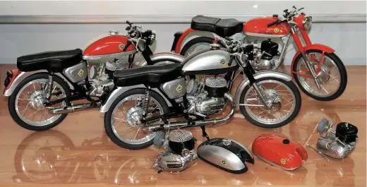  ??  ?? Most of the Barcelona-based modellers production so far has been Spanish motorcycle­s, like the Bultaco Metralla and Montesa Impala here, but he’s planning a Manx Norton...