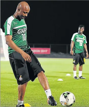  ?? Picture: AFP ?? CUP HOPEFUL: Ghanaian forward Andre Ayew during a training session in Port-Gentil