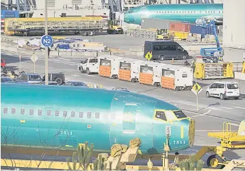  ?? — Reuters photo ?? File photo shows Boeing 737 MAX aircraft parked at a Boeing production facility in Renton, Washington.