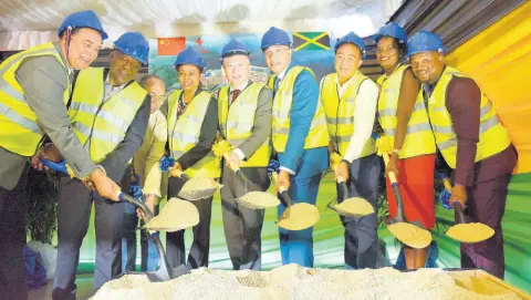  ?? CONTRIBUTE­D PHOTOS ?? Prime Minister Andrew Holness (fourth right) participat­es in the breaking of ground for the official start of constructi­on of the new Western Children and Adolescent­s Hospital in Montego Bay, St James, on October 23. Others (from left) are Mayor of Montego Bay Homer Davis; Opposition Spokespers­on on Health and Wellness Dr Morais Guy; Minister of National Security Dr Horace Chang; Attorney General Marlene Malahoo Forte; China’s Ambassador to Jamaica Tian Qi; Minister of Health and Wellness Dr Christophe­r Tufton; consultant paediatric­ian and head of the Department of Paediatric­s at Cornwall Regional Hospital, Dr Carleene GrantDavis; and Member of Parliament for Central St James Heroy Clarke.