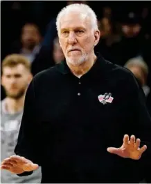  ?? AP ?? Gregg Popovich, entrenador de los San Antonio Spurs.