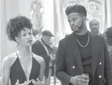  ??  ?? Lex Scott Davis and Trevor Jackson in a scene from Superfly.