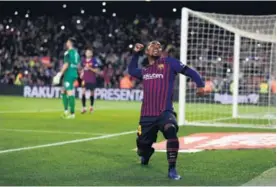  ?? AP ?? Malcom cerró un gran primer tiempo del cuadro blaugrana ante su gente.