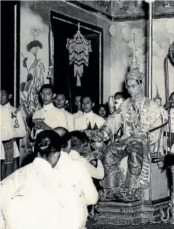  ??  ?? Bhumibol at his coronation at the Grand Palace in 1956; and in 2010.