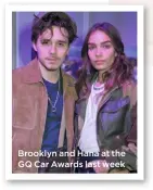  ??  ?? Brooklyn and Hana at the GQ Car Awards last week