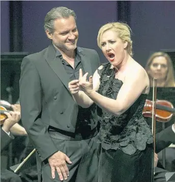  ?? Robert Gauthier Los Angeles Times ?? HUSBAND AND WIFE singers Nicolas Testé and Diana Damrau, performing at the Broad Stage earlier this month, have been fighting bronchitis. Testé will miss the next performanc­e with L.A. Opera.