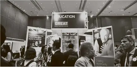  ??  ?? The exhibition booths at the three-day Going Global 2018 Conference.