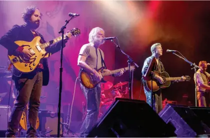  ??  ?? Josh Ritter (right) and Bob Weir (centre) performing When Will I Be Changed in San Francisco.