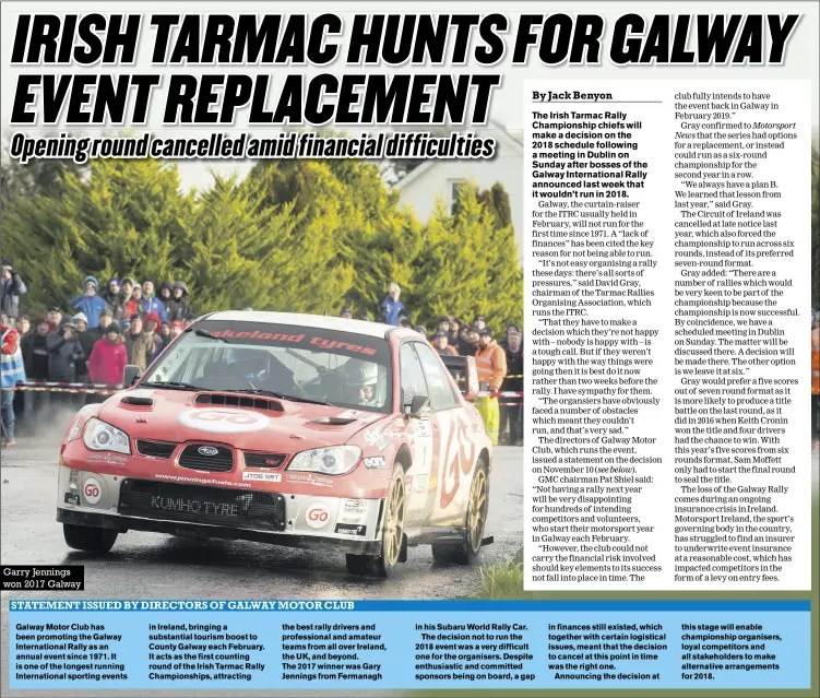  ?? Photos: Jakob Ebrey ?? Garry Jennings won 2017 Galway