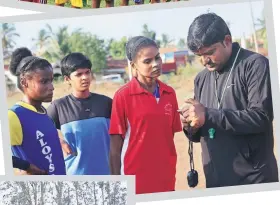  ??  ?? ( Clockwise from far left) The Adibasi Rugby Team from Kolkata; archers at the Kalinga Institute of Social Sciences; athletes at the Bengaluru-based Bridges of Sports; Karan Singh of the Indian Track Foundation (ITF) with his students; ITF’S Walter Kandulna in his village and later as a star athlete; Prem Siddi who trains with Bridges of Sports