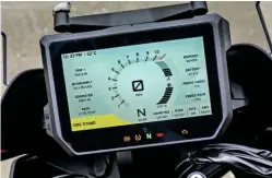  ??  ?? 2019 Colour TFT connects to mobile phones and includes a huge array of informatio­n, including tyre pressures