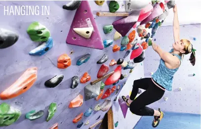  ?? Picture: Getty Images ?? Australian climber Oceana Mackenzie trains in isolation at her home in Melbourne. Athletes across the country are now training in isolation under strict policies in place due to the Covid-19 pandemic.