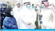  ??  ?? His Highness the Prime Minister Sheikh Sabah Al-Khaled Al-Hamad Al-Sabah is seen during a tour at a field hospital in Mahboula.