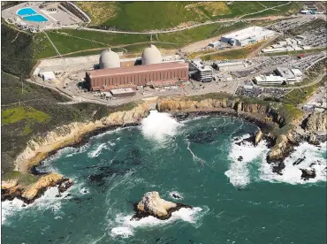  ?? MARK RALSTON — AFP/GETTY IMAGES FILE PHOTO ?? An aerial view of the Diablo Canyon nuclear power plant, which has been providing power to about 3million people a year.