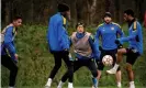  ?? Photograph: Ash Donelon/Man Utd/Getty Images ?? Manchester United players train at Carrington last week. First-team facilities were closed on Monday.