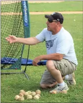  ?? Photo by Bob Parana ?? Post 467 manager Scott Zimmerman at Wednesday's practice in Wilcox in preparatio­n for tonight's semifinal game with Brockway at the Jones Township Recreation­al Park (6 p.m.). Post 467 is 9-1 and Brockway 7-4.