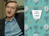  ??  ?? Lo scrittore britannico Julian Barnes e la copertina del suo libro, «Il pedante in cucina»: il volume è in edicola con la collana del Corriere della Sera «Storie di cucina»