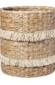  ?? TARGET ?? A basket by designer Nate Berkus for Target. Berkus has added fringe to several collection­s he’s done for Target, including table runners and baskets.