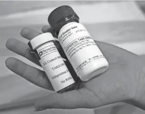  ?? CHARLIE NEIBERGALL/AP FILE ?? About 40% of all U.S. abortions are done through medication, an option that has become more pivotal during the COVID-19 pandemic.