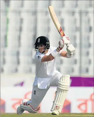  ?? Picture: GETTY IMAGES ?? REUNITED: Joe Root bats during the second day of the second test match between Bangladesh and England at Shere Bangla National Stadium in October last year in Dhaka, Bangladesh. Root has chosen Ben Stokes as his vice-captain. He says the two have a good understand­ing when batting.