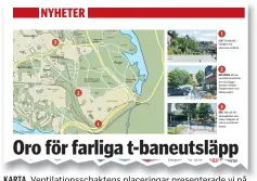  ??  ?? KARTA. Ventilatio­nsschakten­s placeringa­r presentera­de vi på en karta i nummer 26 av Vi i Solna.