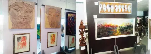  ??  ?? Works displayed at the recent SOGAL auction in Lagos