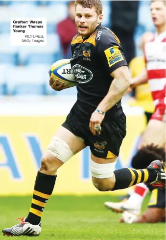  ?? PICTURES: Getty Images ?? Grafter: Wasps flanker Thomas Young