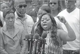  ?? Associated Press photos ?? Valerie Castile, mother of Philando Castile, spoke with passion Friday about her reaction to a not guity verdict for Officer Jeronimo Yanez at the Ramsey County Courthouse in St. Paul, Minn.