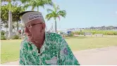  ?? ?? Everett Hyland, a Pearl Harbor survivor, is interviewe­d for the documentar­y, “Sakura & Pearls: Healing from World War II.”