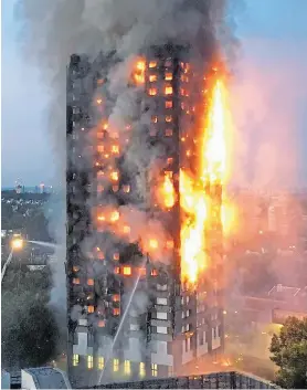  ?? Picture: AFP ?? Grenfell Tower fire... a public inquiry into the disaster is now being held
