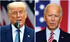  ?? FOTO: DPA ?? Donald Trump und Joe Biden treten bei der US-Wahl gegeneinan­der an.