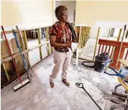  ?? Melissa Phillip / Houston Chronicle ?? Paula Earls Price’s home in west Wharton has been flooded three times in the 40 years she’s lived there. This time, she expects repairs to cost $30,000.