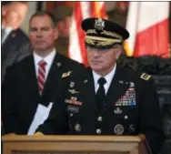  ?? THIBAULT CAMUS—ASSOCIATED PRESS ?? Commander of U.S. European Command, Gen. Curtis M. Scaparrott­i, delivers a speech during a remembranc­e ceremony in the Meuse-Argonne cemetery, northeaste­rn France, Sept. 23, 2018.