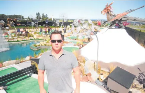  ?? Photo / Dan Hutchinson ?? The Landing Lake Taupo creator Jamie Keehan at the new Swingers Putt-Putt minigolf he has created in Taupo.