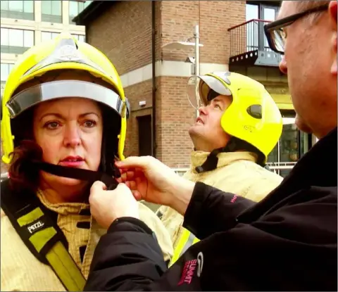  ??  ?? Yvonne Keenan-Ross takes on the challenge with Dublin Fire