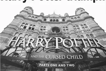  ??  ?? Harry Porter cast a magical spell at the Olivier Awards on Sunday, scooping nine wins. A general view shows The Palace Theatre where the Harry Potter and The Cursed Child parts One and Two play is being staged, in London, Britain July 30, 2016. —...