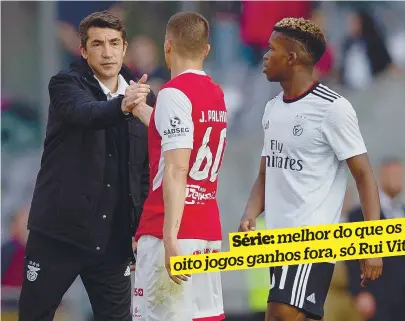  ??  ?? Bruno Lage saiu da Pedreira com razões para ficar satisfeito, fruto do 4-1 sobre os arsenalist­as