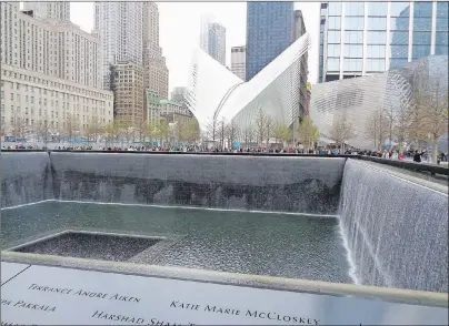  ?? JOHN NOWLAN PHOTO ?? World Trade Center Footprint Memorial.