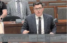  ?? BILL HODGINS CPAC SCREENSHOT ?? Cobourg Mayor Lucas
Cleveland was in Ottawa on Tuesday to ask the Standing Committee on Finance to focus more attention on the issues facing his constituen­ts in Cobourg.