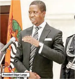  ??  ?? President Edgar Lungu