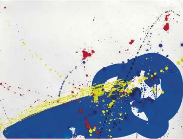  ?? BILD: SN/GALERIE BEI DER ALBERTINA • ZETTER/BILDRECHT 2018 ?? „Ohne Titel“stammt von Sam Francis aus dem Jahr 1964. Es handelt sich dabei um Gouache und Acryl auf Papier mit einer Größe von 57,5 x 75,9 cm.