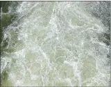  ??  ?? The Tulpehocke­n Creek churns over the spillway of the dam at Gring’s Mill in Spring Township. A study indicates microplast­ics have been found in Pennsylvan­ia waterways, including the creek.