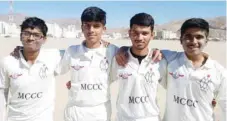  ??  ?? MCCC Yellow stars Muhammed Hamza, Aaryan Nishit, Dhyan Deepak and Aum Nrupen Kanani.