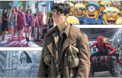  ??  ?? Clockwise: A stripper spoils the hen party in Rough Night; war drama with Dunkirk; Gru and his Minions are back in Despicable Me 3; superhero returns, Spider-man: Homecoming and ancient horror with The Mummy