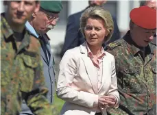  ?? FREDERICK FLORIN, AFP/GETTY IMAGES ?? German Defense Minister Ursula von der Leyen said additional Nazi parapherna­lia is expected to be discovered at the nation’s military bases. Searches will continue until May 16.