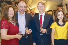  ??  ?? (From left) Egyptian Ambassador Ahmed Ezzat and wife Mervat with Swedish Ambassador Harald Fries and wife Susan.