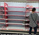  ?? ?? BARE: Meat shelves at a Morrisons store