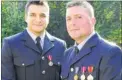  ?? ?? Jason Jones, left, and Mark Winchcombe, recognised for their efforts helping a young injured boy