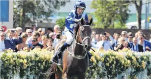  ?? PHOTO: GETTY IMAGES ?? Everybody’s darling . . . The crowd watches jockey Hugh Bowman bring champion mare Winx back to the birdcage at Rosehill on Saturday after she won her 17th group 1 race, the George Ryder Stakes.