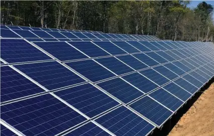  ??  ?? A solar farm. ZPC has allegedly threatened to cancel its contract with Itratrek citing delayed implementa­tion of the Gwanda solar project